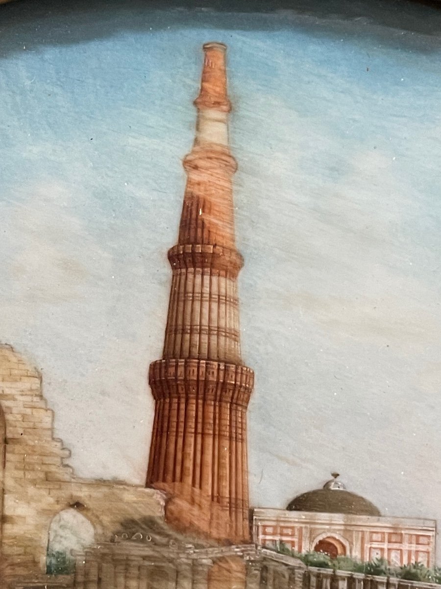 Miniature - View Of The Qutb Minar Delhi In India Late 19th-photo-1